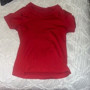 Size 2 Red Lululemon Swiftly Tech Short Sleeve Race Length